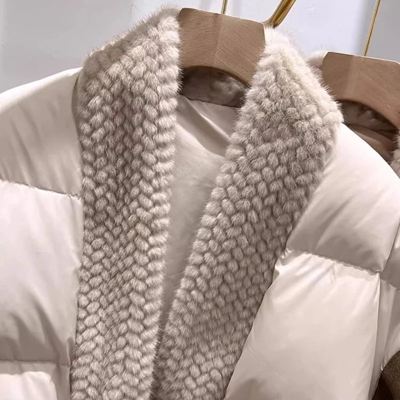 New Cotton-Padded Jacket Women's Fashion Stitching Buckle Winter Solid Color Overcoat Parkas Fashion Bread Cotton Jacket Coats