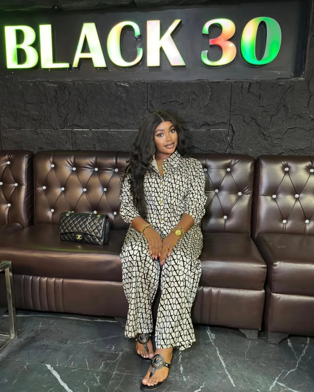 Spring Fashion Printing Two Piece Set Spring Women Long Sleeves Lapel Shirt+High Waist Loose Wide Leg Pants Autumn Female Outfit