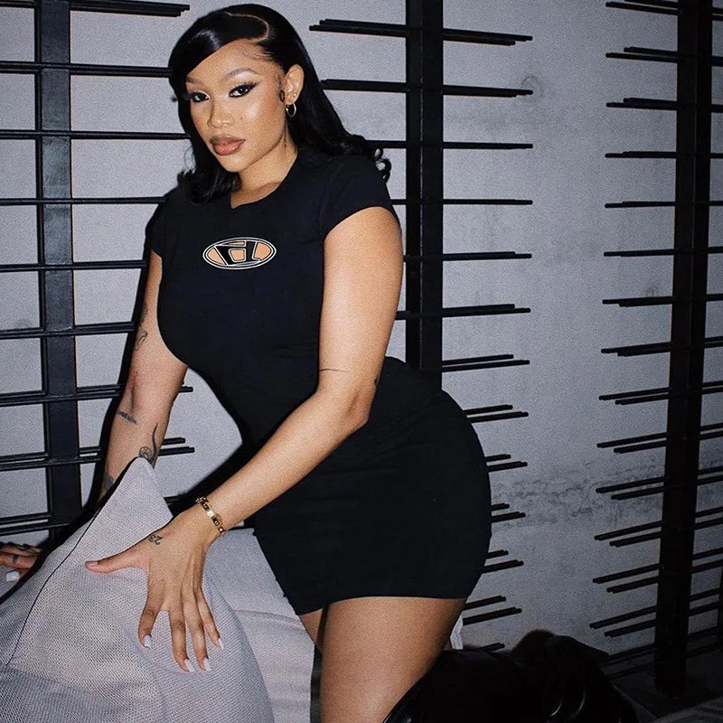 Female One Piece Outfits Dress O-Neck Summer Dress For Women Clothing 2024 Short Sleeve Mini Sexy Streetwear Hollow Out Dresses