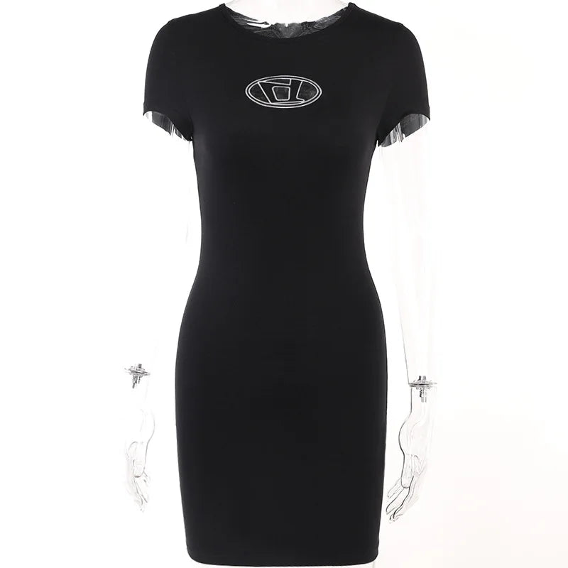 Female One Piece Outfits Dress O-Neck Summer Dress For Women Clothing 2024 Short Sleeve Mini Sexy Streetwear Hollow Out Dresses