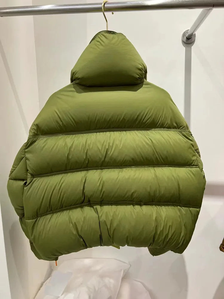 Winter Women Warm Down Jacket Stand Collar Windproof Short Jacket Thicken Fashion 90 White Duck Down Loose Parkas Coat Outwear